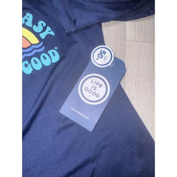 NEW~Life Is Good Kid's Long Sleeve Sunshirt UPF 50+ Sunset, Blue SZ XL (T18) - Picture 2 of 4